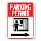 Signmission Parking Permit W/ Right ArrowHeavy-Gauge Aluminum Rust Proof Parking Sign, 18" x 24", A-1824-23401 A-1824-23401 - alternate 1
